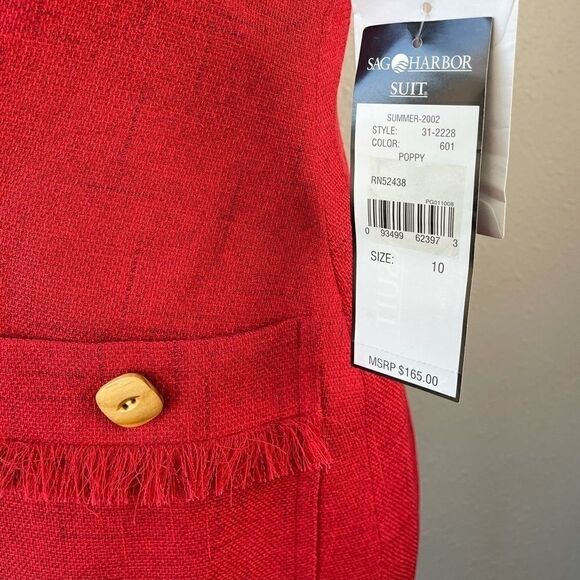 NWT Sag Harbor Red Matching Dress Jacket & Slacks - Picture 6 of 14